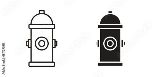 Fire hydrant icon in doodle and stroke style.