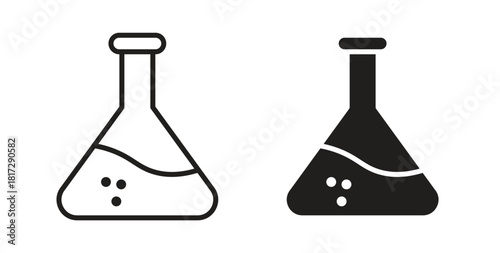 Flask icon in doodle and stroke style.