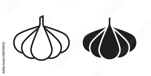 Garlic icon in doodle and stroke style.