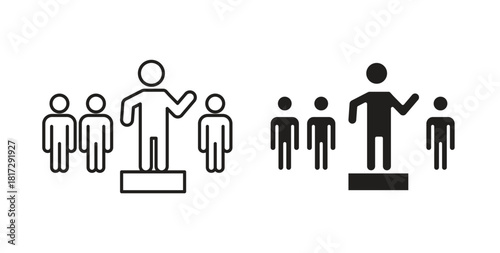 Leadership icon in doodle and stroke style.