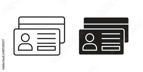 Personal documents icons set. Simple line vector illustration