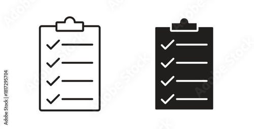 Planning icons set. Simple line vector illustration