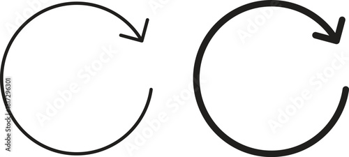 Reload button icons set. Simple line vector illustration