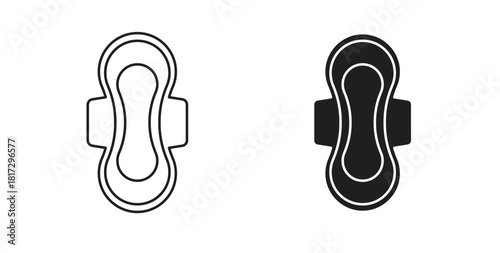 Sanitary pad icons set. Simple line vector illustration