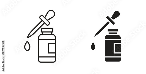 Serum icons set. Simple line vector illustration