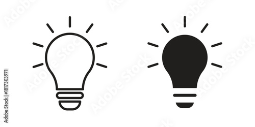 Lightbulb icon in line design. Simple icon vector