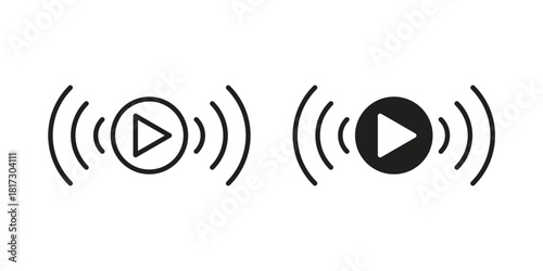 Live streaming icon in line design. Simple icon vector