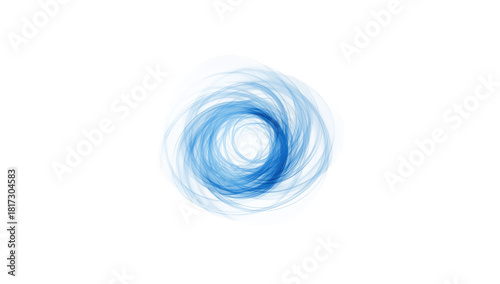 Abstract blue swirl on transparent background, a mesmerizing dance of light and color