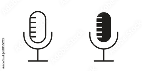 Microphone icon in line design. Simple icon vector