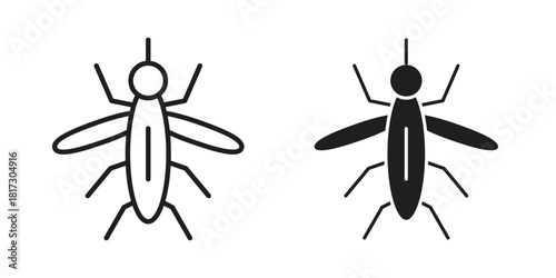 Mosquito icon in line design. Simple icon vector