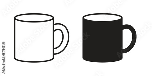 Mug icon in line design. Simple icon vector