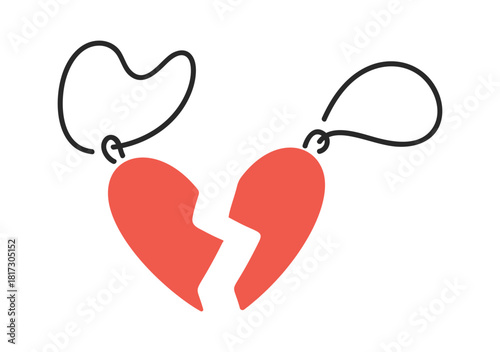 Heart pieces pendant chain gift