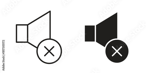 Mute icon in line design. Simple icon vector