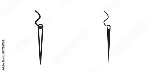 Needle icon in line design. Simple icon vector