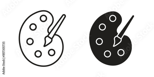 Palette icon in line design. Simple icon vector