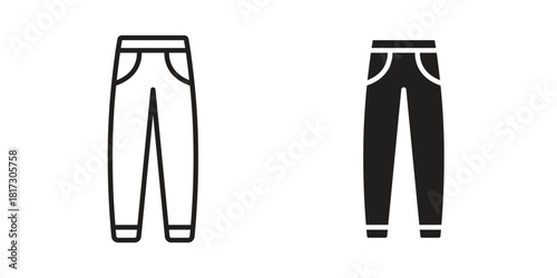 Pants icon in line design. Simple icon vector