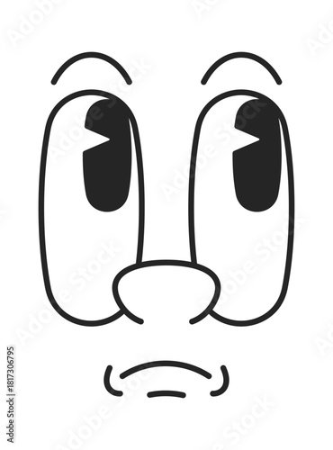 Puzzled comic face thoughtful grimace