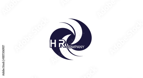 Abstract Company Logo Design: HR Company Representation and Modern Branding Visualization