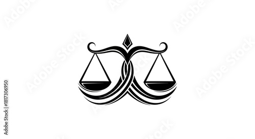 Abstract Concept Representation Of Balance, Justice, And Geometric Design Elements