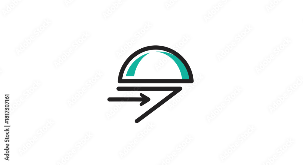 Fototapeta premium Abstract Conceptual Icon Representing Progress, Direction, and Modern Digital Information Flow