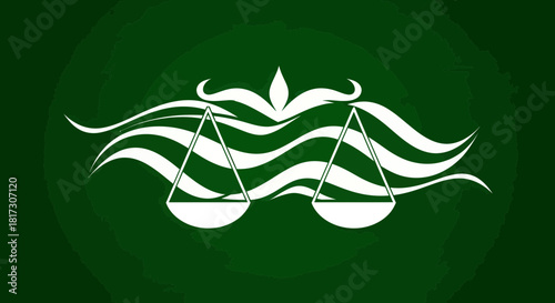 Abstract Concept Symbolizing Scales And Equilibrium With Fluid Aesthetic Design