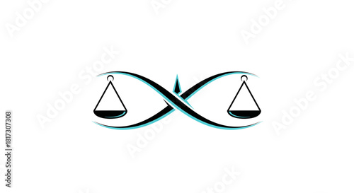 Abstract Concept Depicting Balance and Justice with Minimalist Graphic Design