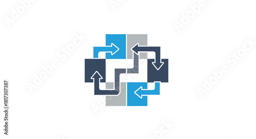 Abstract Connectivity Graphic Depicting Arrows, Direction, Pathways, And Complex Flows