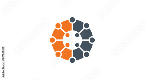 Abstract Connectivity Symbol Depicting Digital Interaction and Global Networking