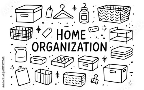 Home organization essentials: hand drawn storage solutions and decorative ideas