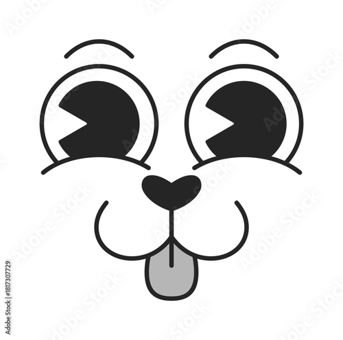 Cute comic face showing tongue