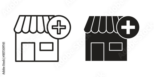 Pharmacy icon in line design. Simple icon vector