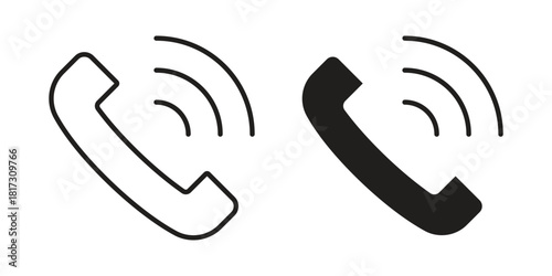 Phone call icon in line design. Simple icon vector