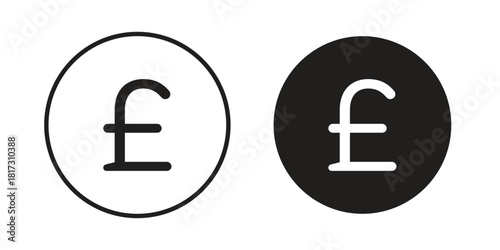 Pound icon in line design. Simple icon vector