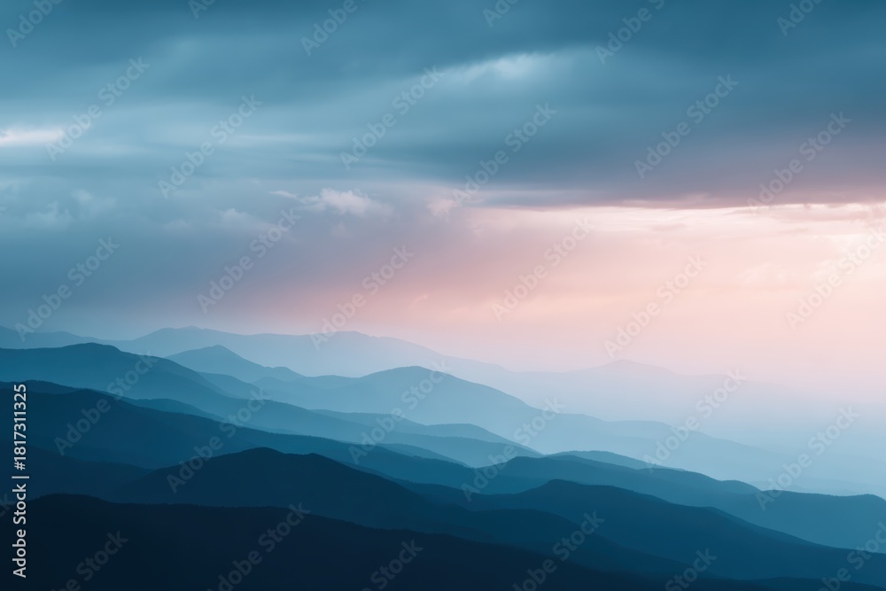 Fototapeta premium Minimal landscape, dynamic colors, clean composition, trending on Adobe Stock, perfect lighting