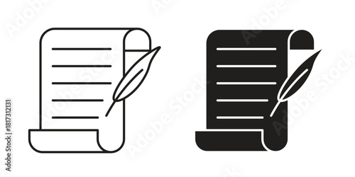 Quill icon in line design. Simple icon vector