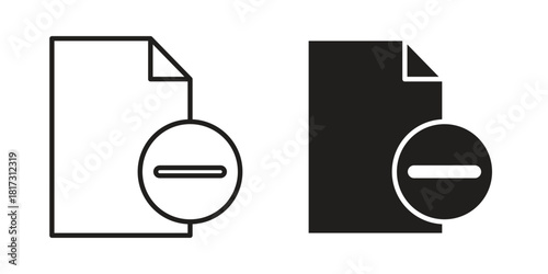 Remove file icon in line design. Simple icon vector