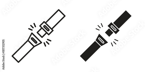 Seat Belt icon in line design. Simple icon vector