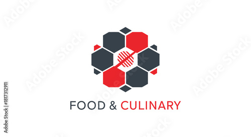 Abstract Culinary Symbol Embracing Vibrant Colors With Artistic Food And Culinary Logo Design