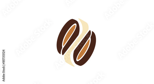 Abstract Date Fruit Design With Brown And Beige Colors On White Background