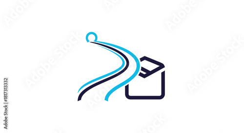 Abstract Design Depicting Forward Motion and Delivery Concept in a Minimalist Style