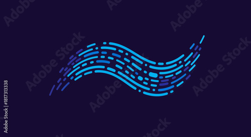 Abstract Digital Wave Pattern in Gradient Blue Hues for Dynamic High-Tech Designs