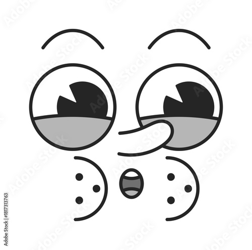 Shocked confused comic face grimace