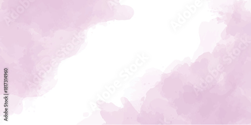 Abstract pattern with soft pink watercolor clouds on white background, used as a background in the wedding illustration banner, wallpaper and other tasks.