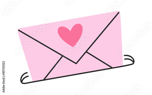 Romantic envelop Valentines day sticker