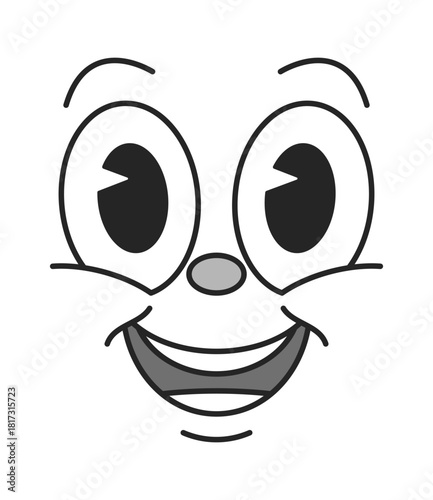 Happy smiling comic caricature face