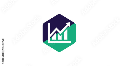 Abstract Financial Chart Icon Depicting Growth And Advancement With Minimalist Design