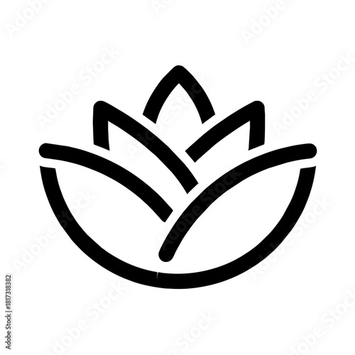 Black vector illustration of a Japanese kanji calligraphy symbol icon