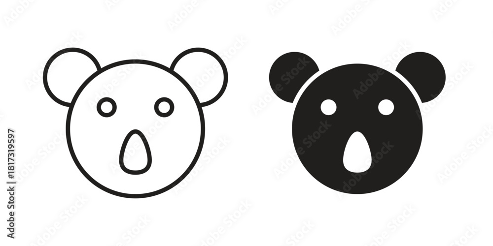 Naklejka premium Koala head icon on white background. Stock vector icon