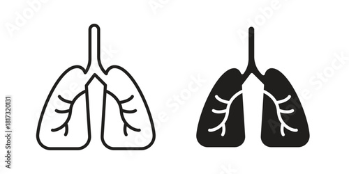 Lung icon on white background. Stock vector icon