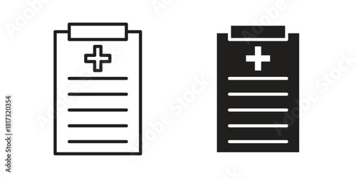Medical record icon on white background. Stock vector icon